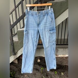 Denim Forum Aritzia The 90's Edie Lo Rise Cargo Jeans Baggy Fit Sz 28